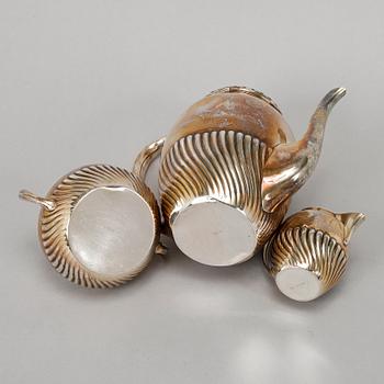 Carl August Björklund, kaffeservis, 3 delar, silver, Stockholm 1900.