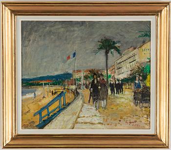 Francois Gall, oil on paper-panel, signed.