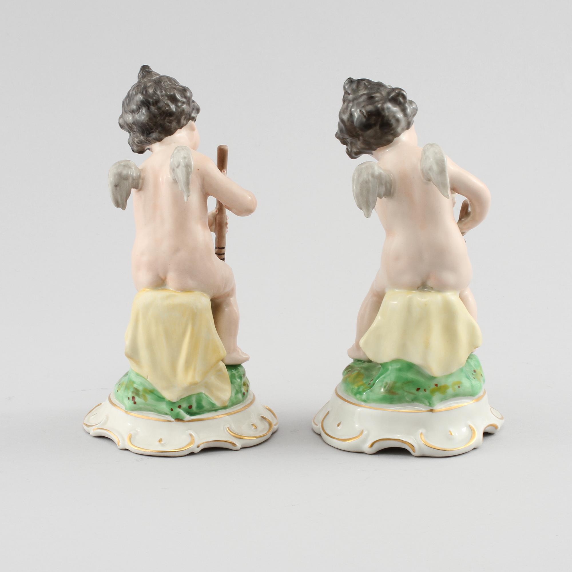 FIGURINER, ett par, porslin, F. Wessel, Tyskland, 1949-1964.