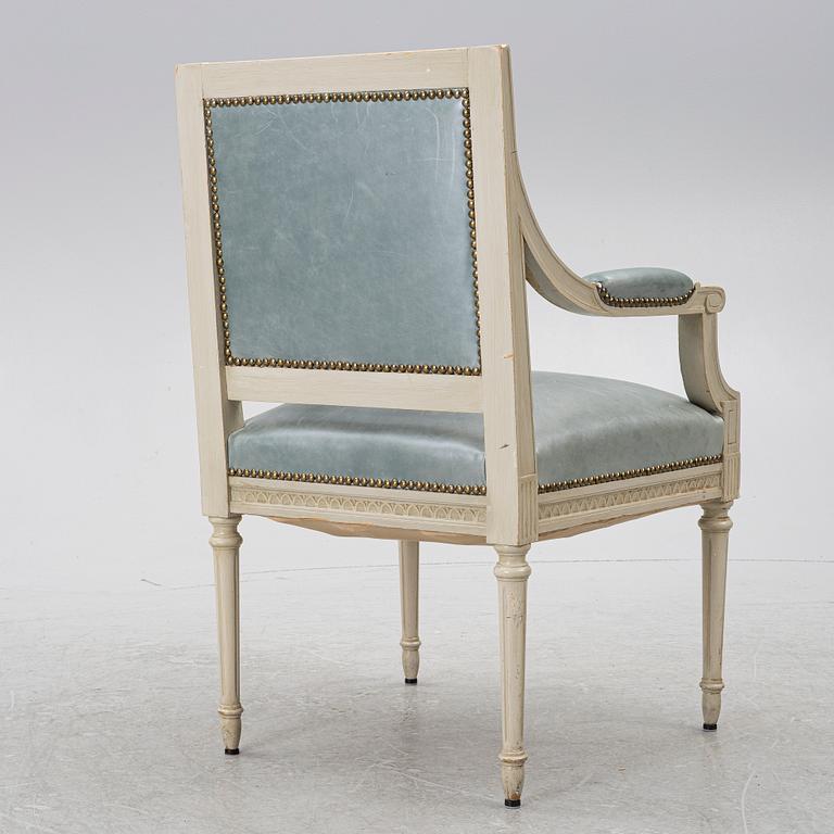 A Late Gustavian style armchair, second half of the 20th century.