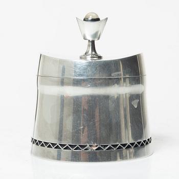 A three-piece silver coffee service by Helge Lindgren for K. Andersson, Stockholm, 1958.