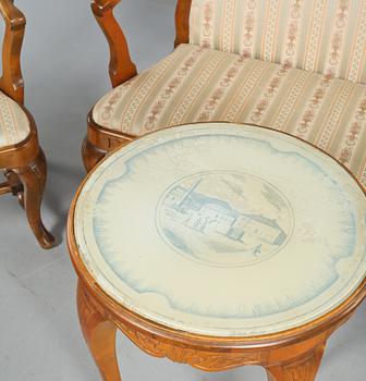 BARNMÖBEL, 4 delar, rokokostil, 1920-tal.
