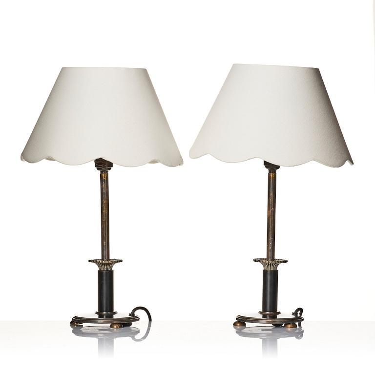 Erik Tidstrand, a pair of table lamps, model "28481", Nordiska Kompaniet, 1930s.