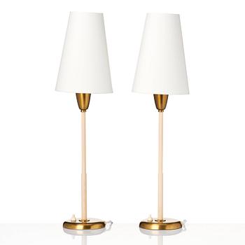 Harald Notini, a pair of table lamps, model '15602', Arvid Böhlmarks Lampfabrik, Sweden, 1940-50s.