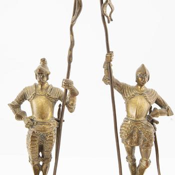 Decorative sculptures, 2 pieces, circa 1900.