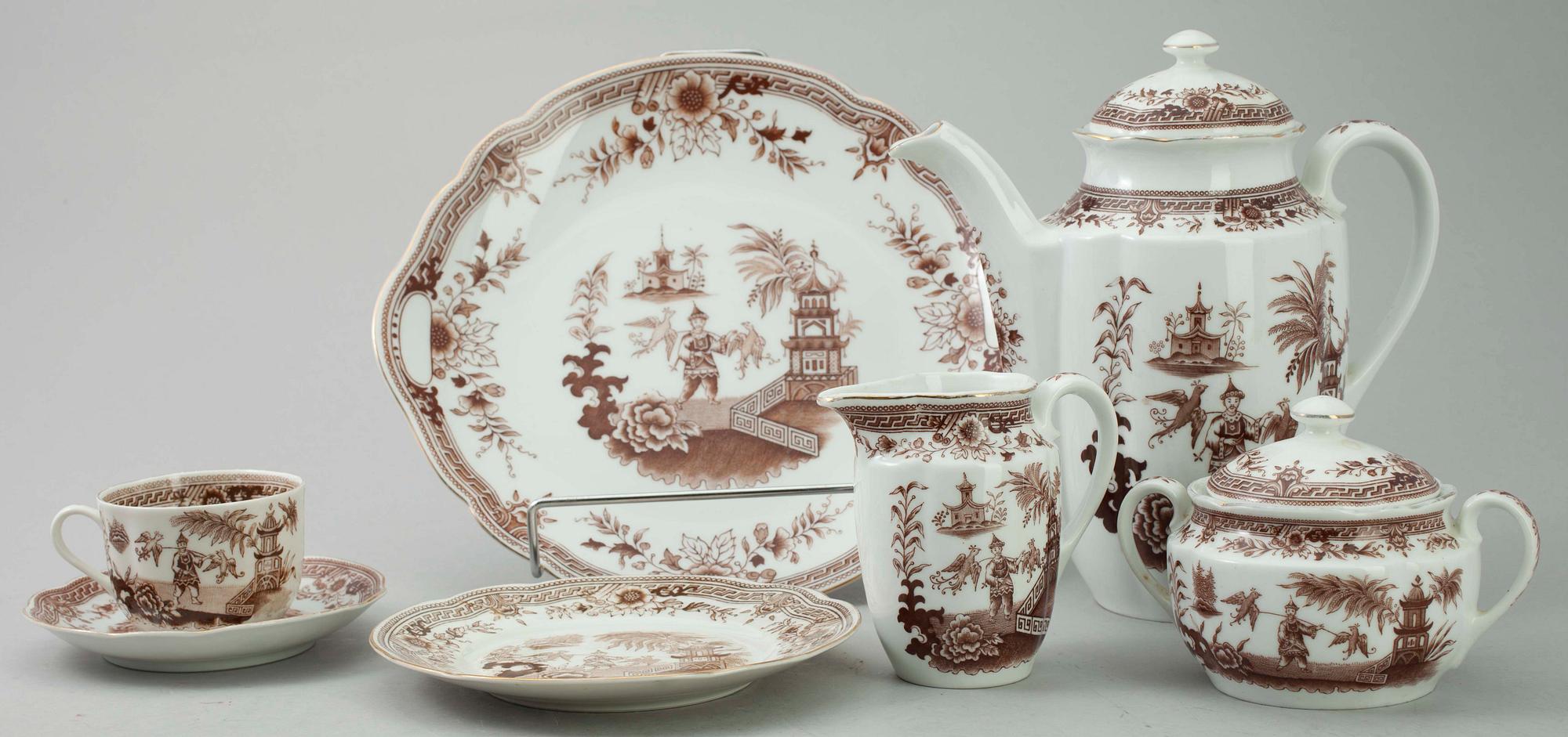 KAFFESERVIS 28 delar, porslin, "Singapore", Arabia.