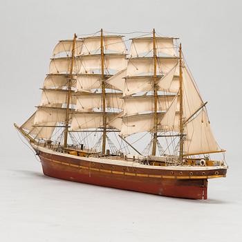 Model ship, a mid-20th century four-masted barque,
