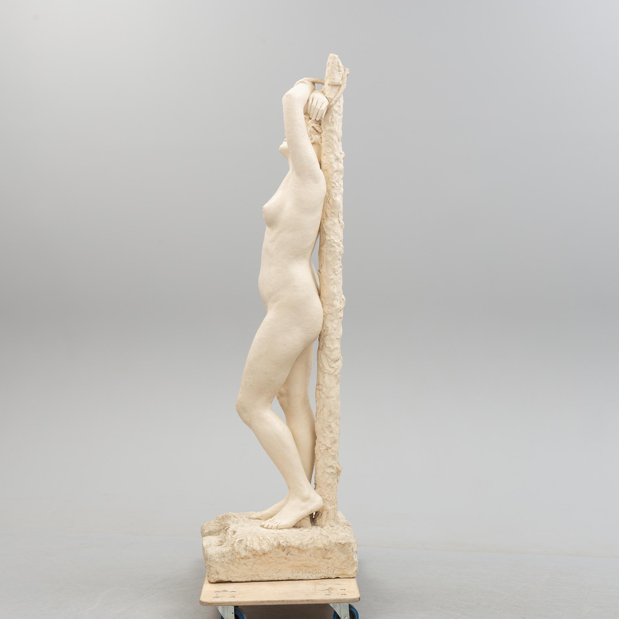 GUSTAF MALMQUIST, skulptur, gips, signerad.