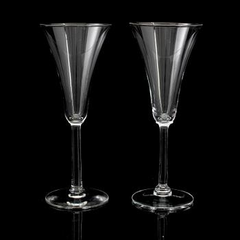 Six champagne glasses, glass, Finland, second half of the 20th century.