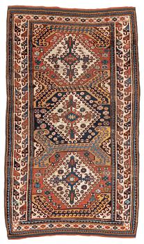 281. An antique Borchalou Kazak rug, south Caucasus, c. 227 x 137 cm.