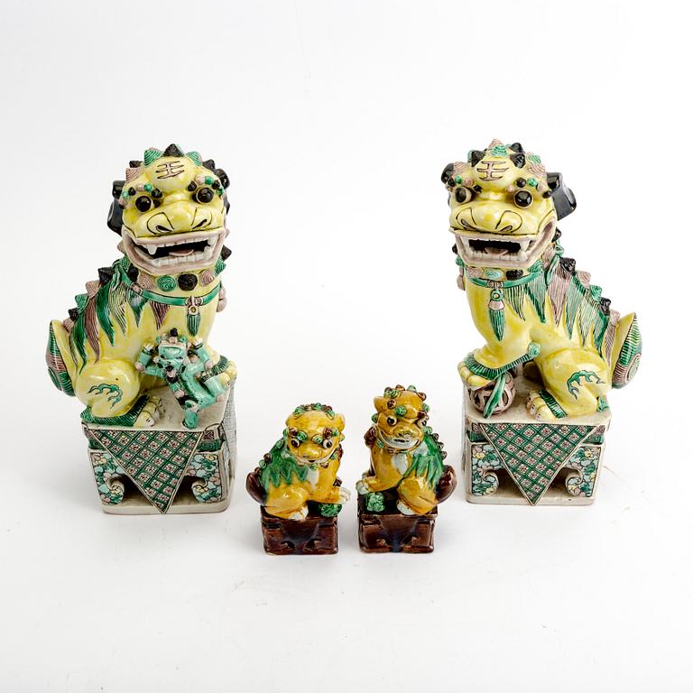 A set of two pairs of Chinese porcelain Fo-dogs.