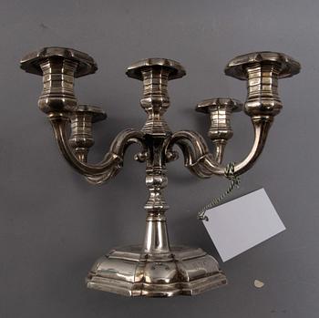 KANDELABRAR, ett par, silver, Danmark, 1940.