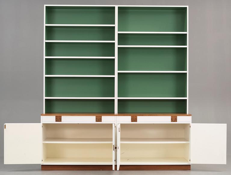 Josef Frank, two sections of bookshelves, Svenskt Tenn, model 2225, post 1985.