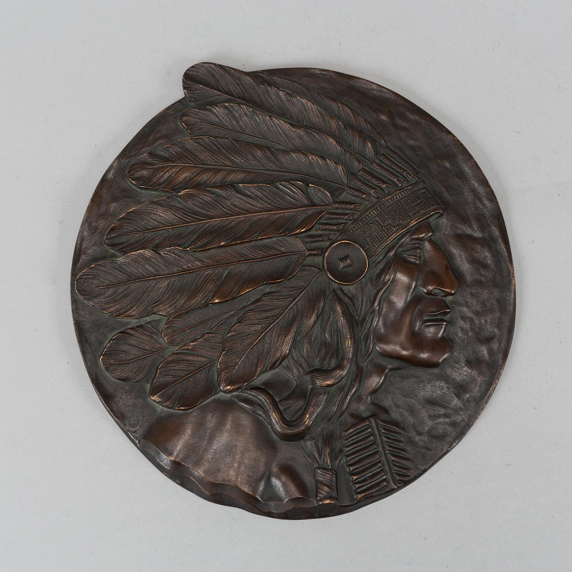 A ca 1900 bronze relief.