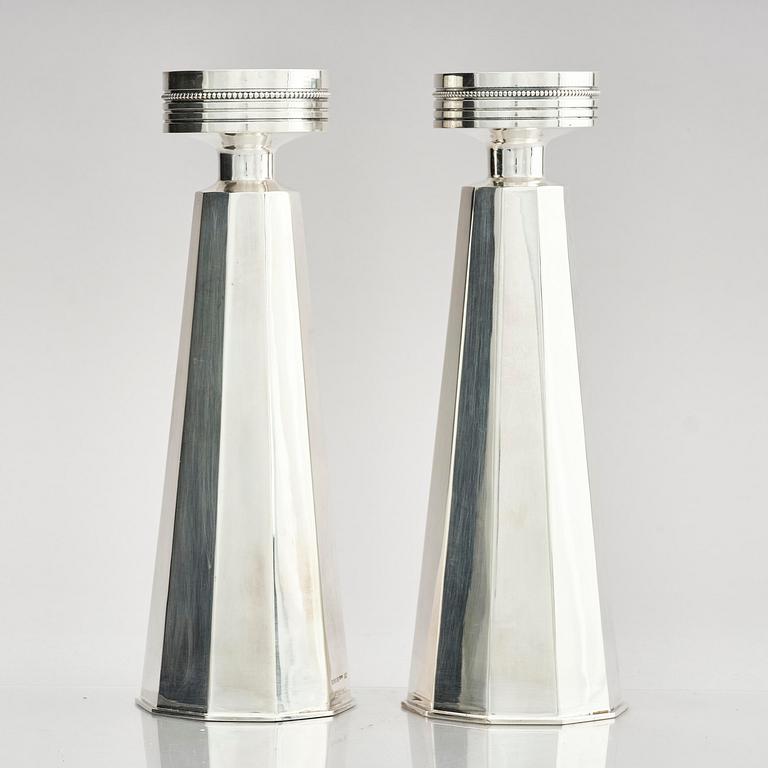 Markströms Guldsmeds Ab, a pair of sterling silver candlesticks, Uppsala, Sweden 1967.