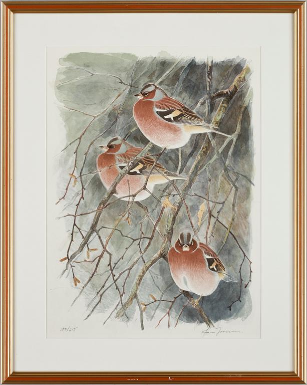 LARS JONSSON, färglitografi. Sign ch numr 100/215..