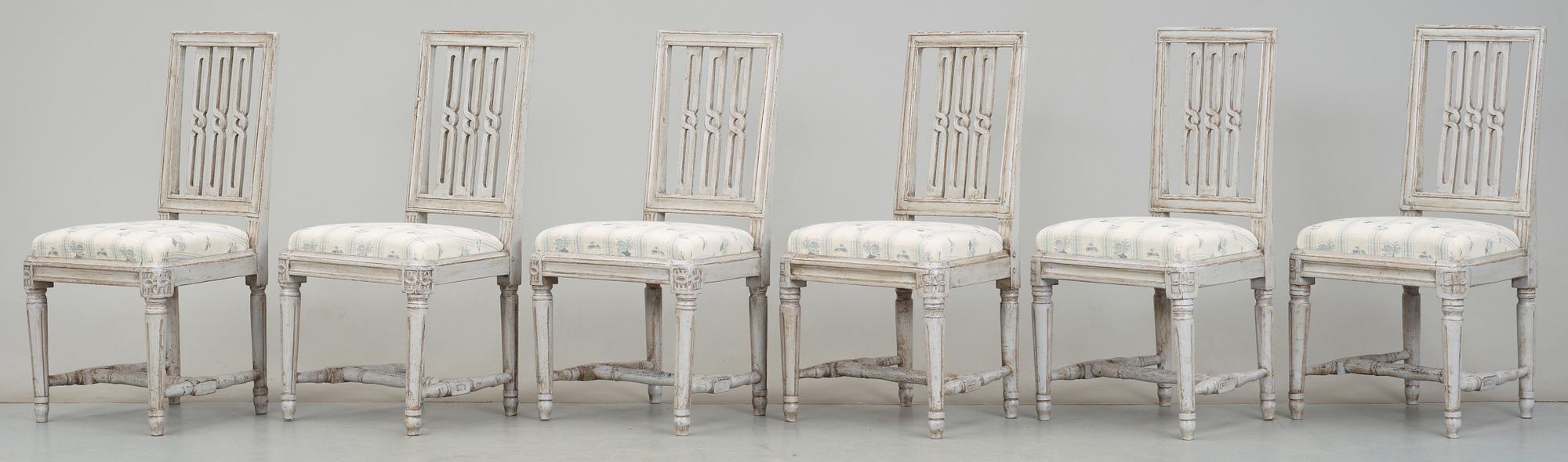 STOLAR, 3+3 st snarlika, gustavianska, 1800-talets början.