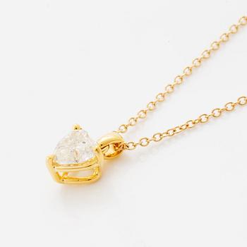 COLLIER med hjärtslipad diamant med certifikat GIA.