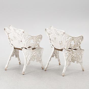 Trädgårdsfåtöljer, ett par, "Ormbunke", 1900-tal.