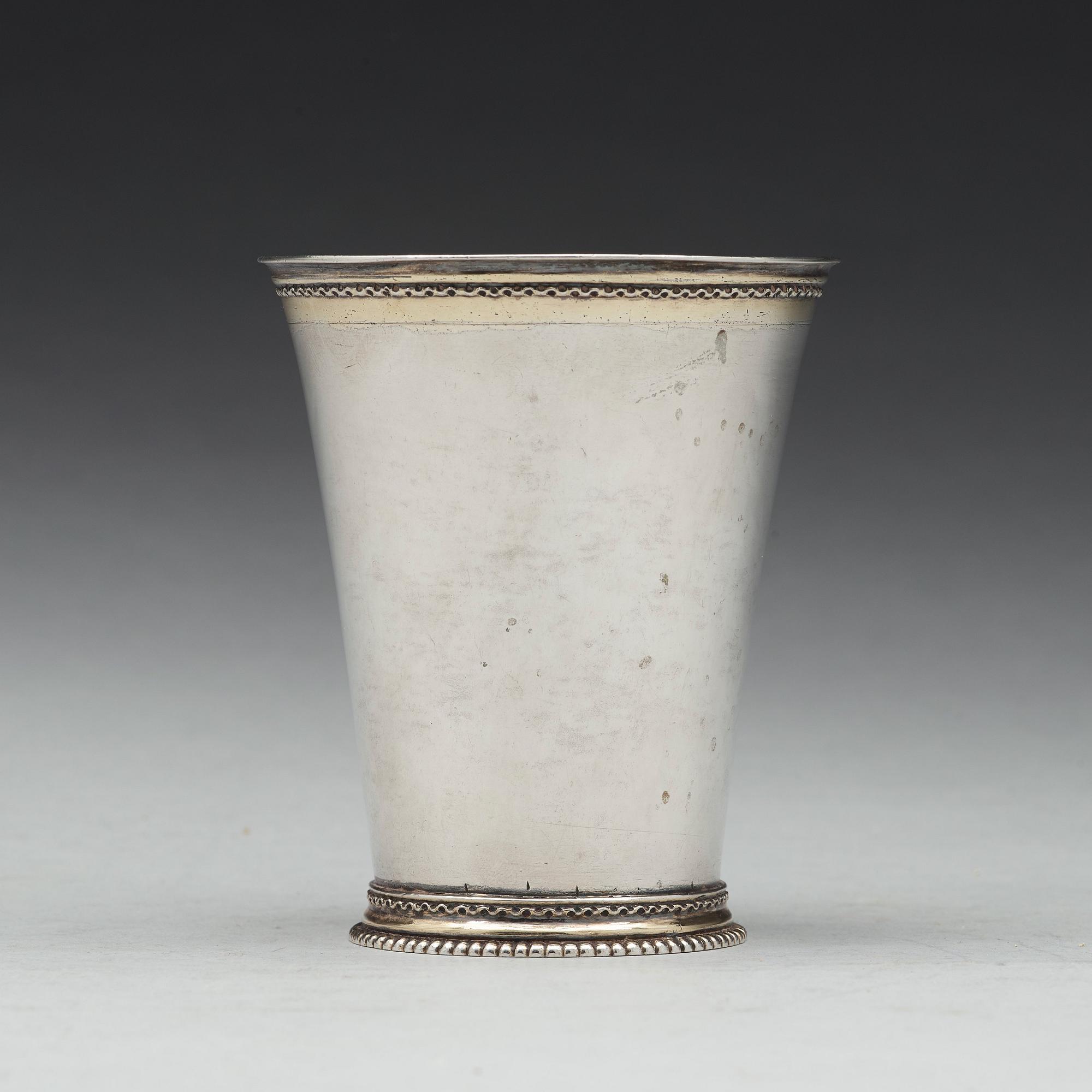 Wolter Siewers, bägare, silver, Norrköping 1710, Karolinsk.