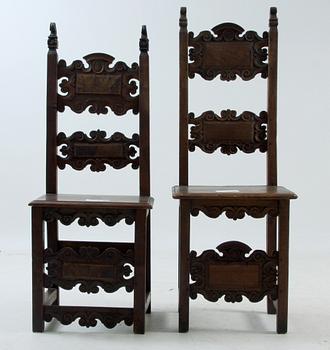 STOLAR, ett par, snarlika,  barock, 1700-tal, syd-/mellaneuropa.