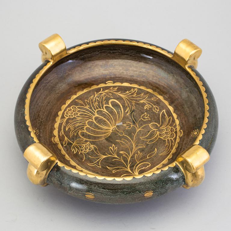 A tray and a bowl by Josef Ekberg for Gustavsberg, 1931 and probably 1937.