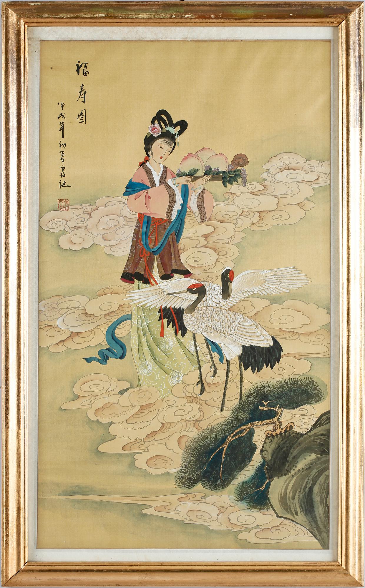 SIDENMÅLNINGAR, ett par, 1900-tal.