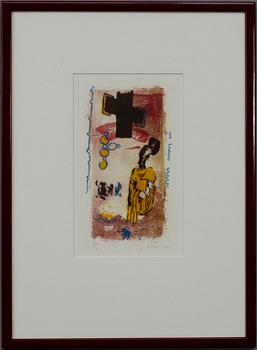 JEAN-MICHEL ALBÉROLA, litografia, signeerattu fecit ja päivätty 1990, numeroitu 5/50.