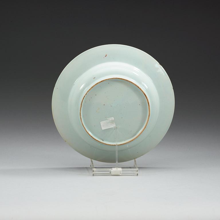 TALLRIK, kompaniporslin. Qing dynastin, Qianlong (1736-95).