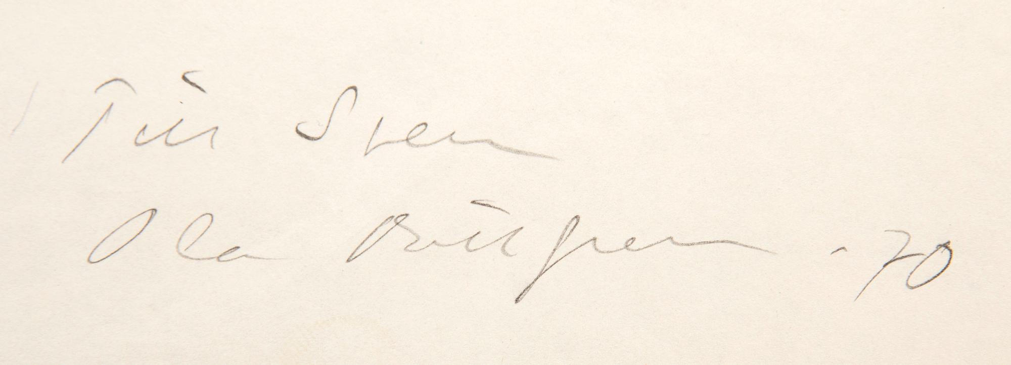 Ola Billgren, teckning signerad och daterad 70.