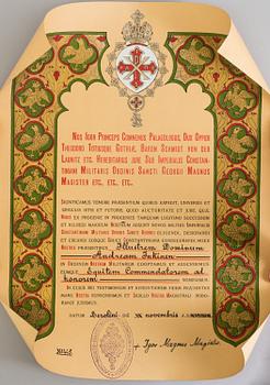 THE SACRED MILITARY CONSTANTINIAN ORDER OF SAINT GEORGE 4 orders 20th century.
