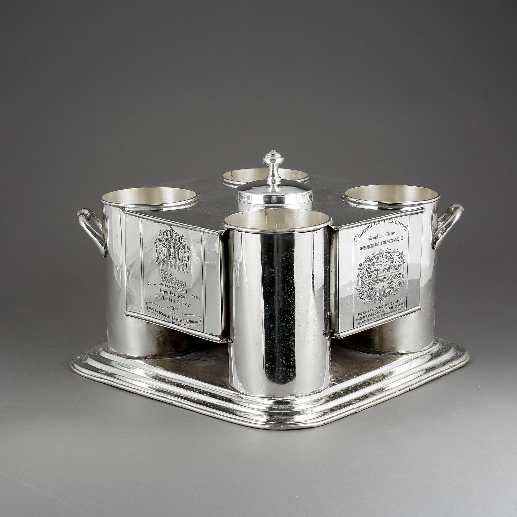 CHAMPAGNEKYLARE, för fyra flaskor, 1900-2000-tal.