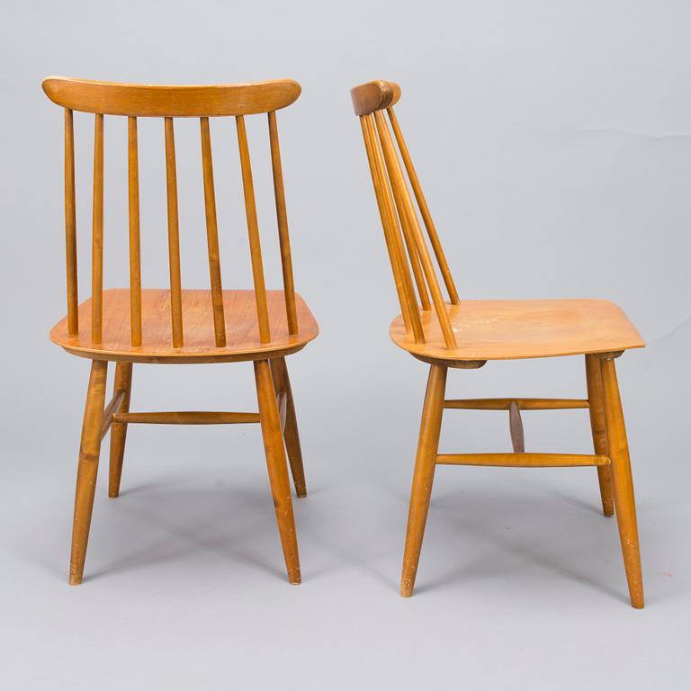 A set of four  chairs by Edsby Verken and a mid 20th century table.