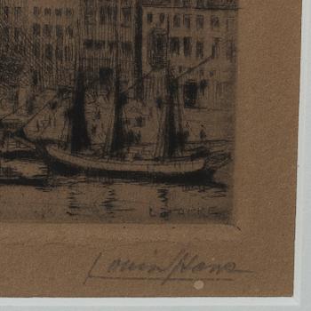 LOUIS SPARRE, etching, signed and dated 1929 in plate.