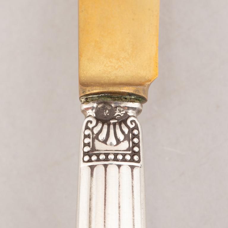 Louis Coignet, skaldjurknivar, 12 st, silver, Paris, Frankrike 1889-93.