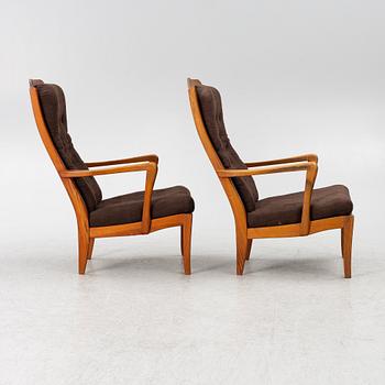 Carl Malmsten, armchairs, a pair, model "Stugan", Swedish Pine, Karl Andersson & Söner, Huskvarna 1950s.