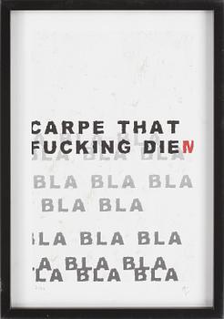 ANDREAS LUNDBERG, gicleetryck, "Carpe that fucking diem", monogramsign o numrerad 31/90.