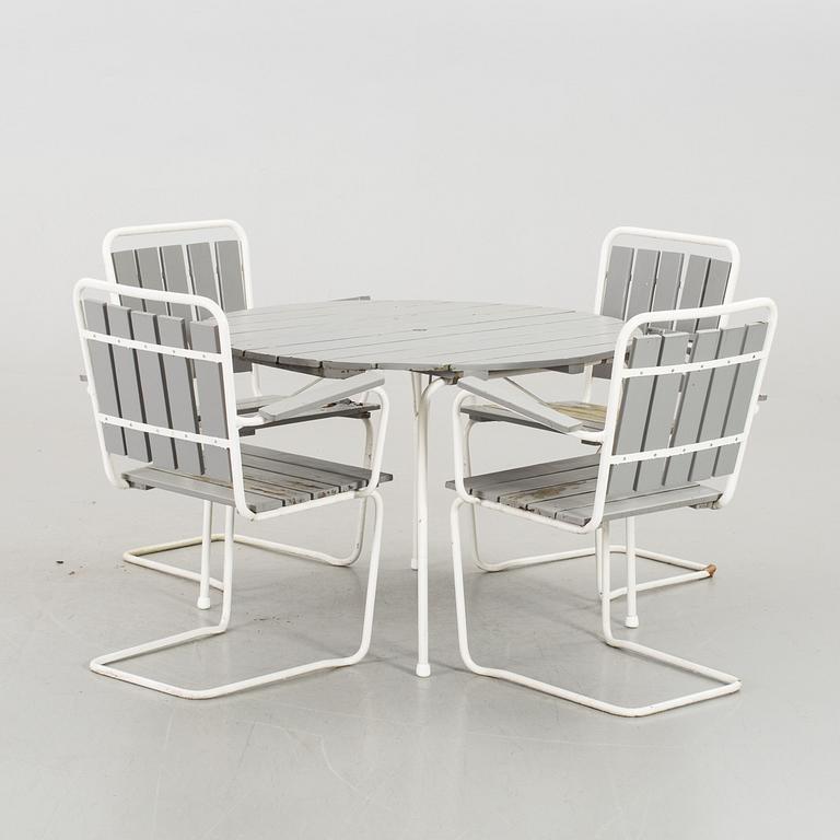 TRÄDGÅRDSMÖBLEMANG, 5 delar, 1900-talets andra hälft.