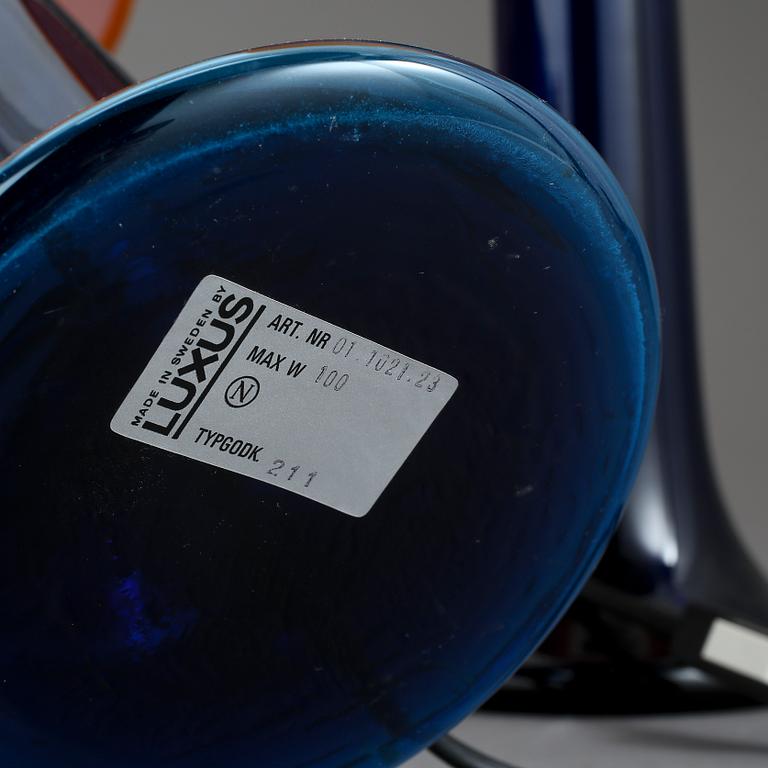 BORDSLAMPOR, ett par, glas, Luxus, 1960/70-tal.