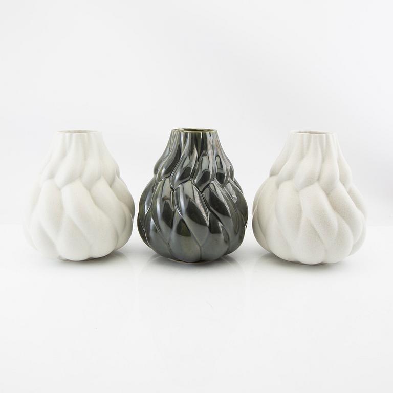 Lisa Hilland, vases 3 pcs "Eda" for Myltha, 21st century.