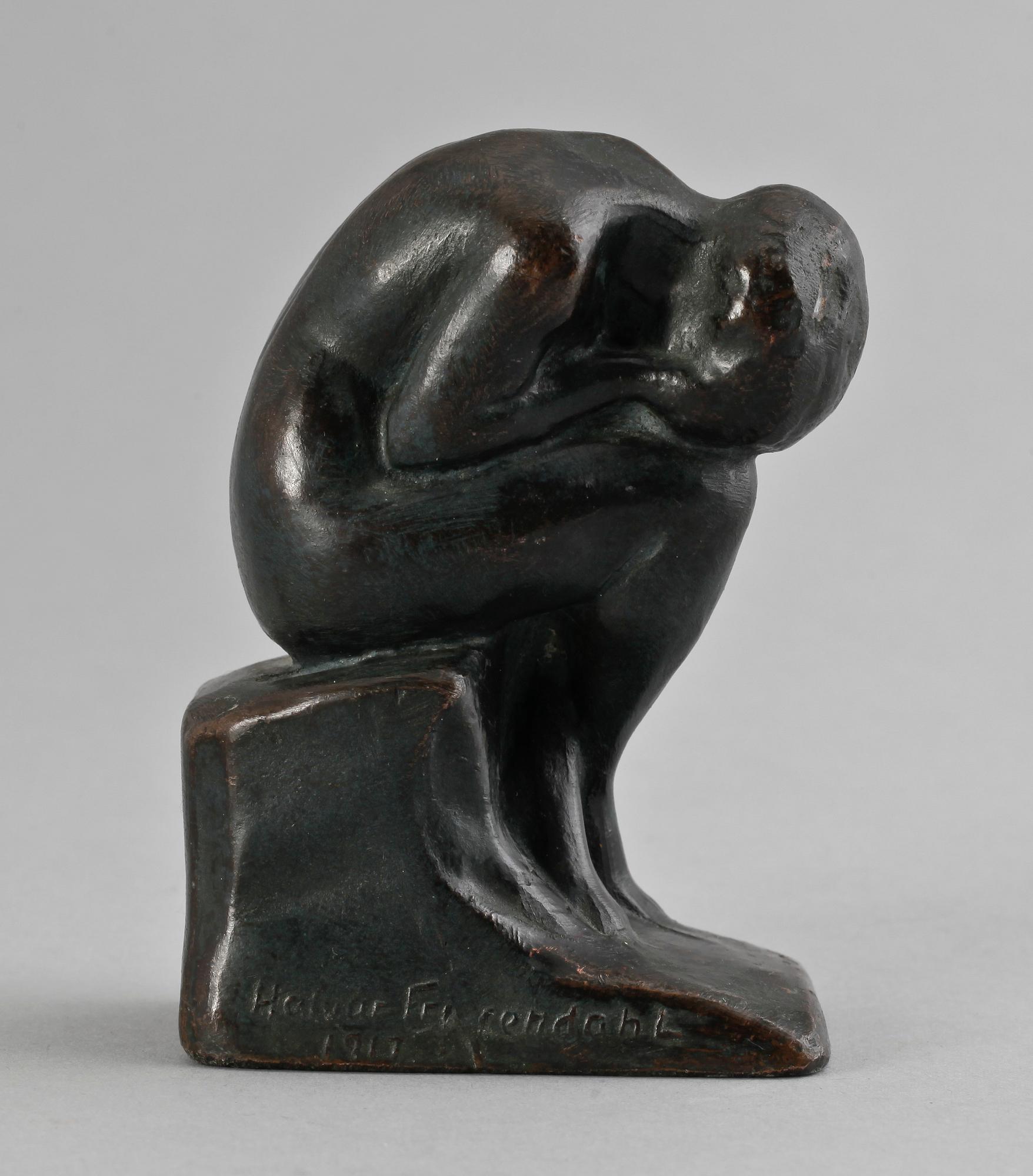 HALVAR FRISENDAHL, skulptur, metall, sign.