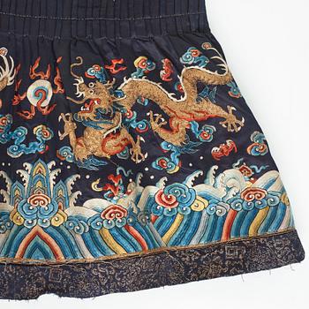 A Chinese robe, embroidered silk. Qing dynasty (1644–1911).