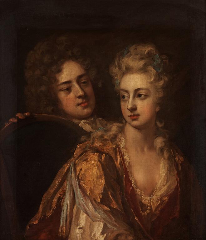 French school 18/19th Century. Portrait of a young couple.