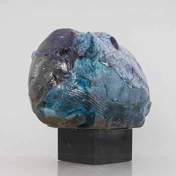 Henrik Allert, a stoneware sculpture of an animal's head, signed.