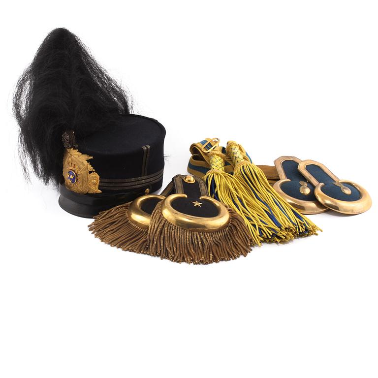 PARTI MILITARIA, 6 delar, Sverige, omkring år 1900.