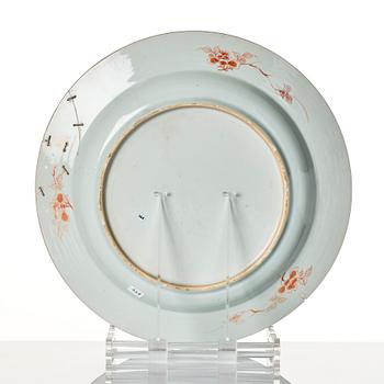 A large Chinese Doucai porcelain dish, Qing dynasty, Yongzheng (1723-35).