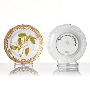 A set of 15 Royal Copenhagen 'Flora Danica' dessert dishes, Denmark, some from ca 1900, some 20th Century.