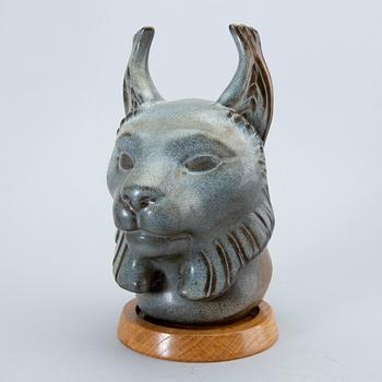 Gunnar Nylund, lodjur, stengods. Rörstrand, 1900-talets mitt.