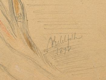 ALBERT EDELFELT, sekatekniikka, signeerattu ja päivätty 1898.