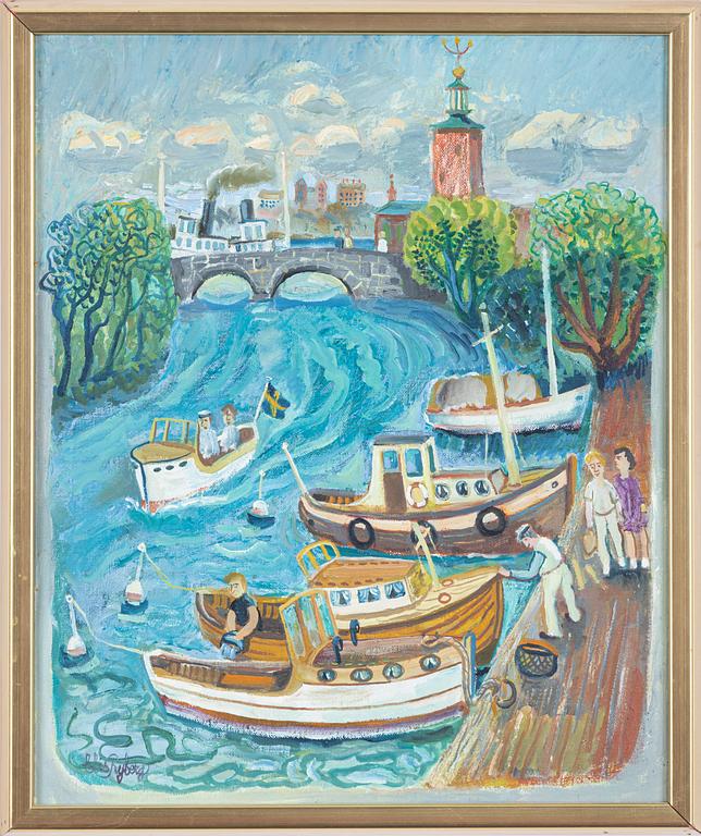 Elis Ryberg, "Klara sjö". Oil on canvas. Signed Elis Ryberg.